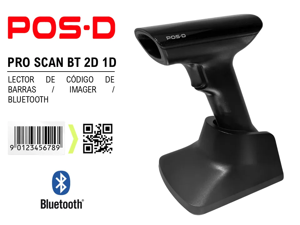 Lector de códigos de barra POD-D PRO SCAN 2D|1D BLUETOOTH